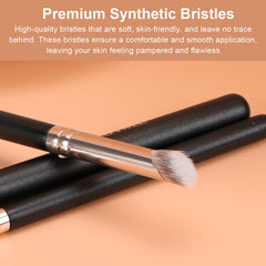 TEOYALL synthetic bristles close-up showing silky texture for smooth makeup