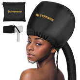 TEPENAR bonnet hair dryer attachment, large black, improves airflow for faster drying