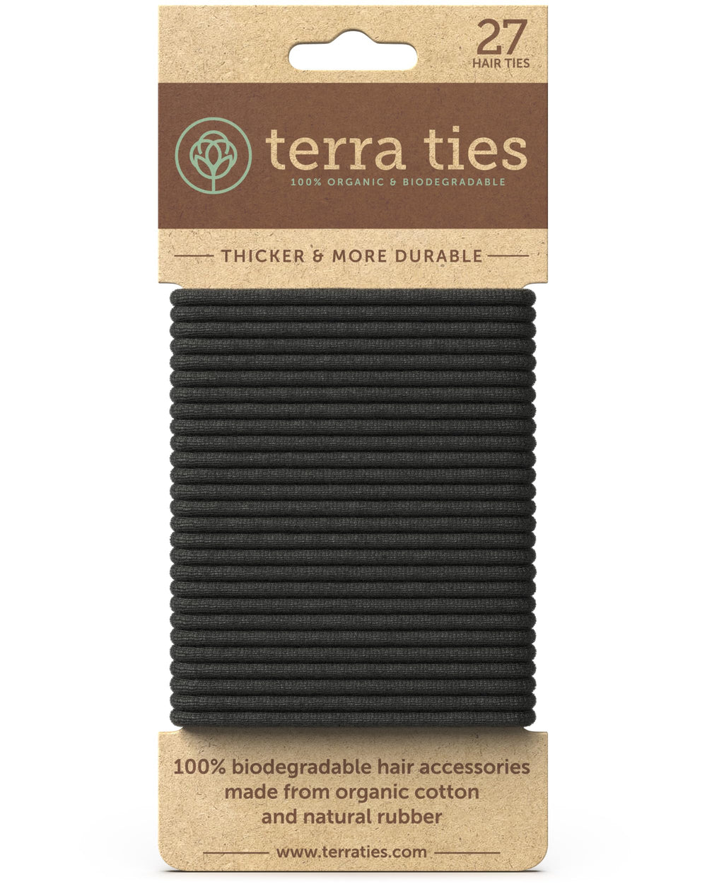 Embalaje compostable Terra Ties para compra consciente.