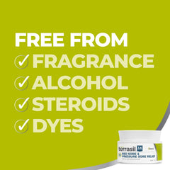 Terrasil bed sore relief cream applying to affected area demonstrating gentle application