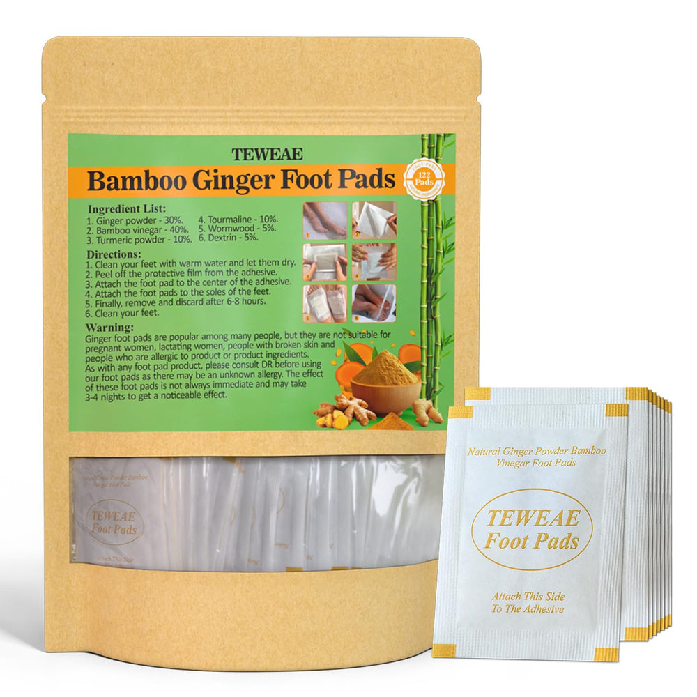 Almohadillas TEWEAE para pies con empaque natural y fácil aplicación nocturna.