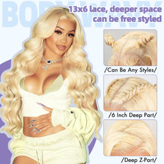 Texiora blonde body wave wig delivers natural volume and soft texture