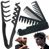 Texturizing Comb shown lifting roots for fuller volume on all hair types.