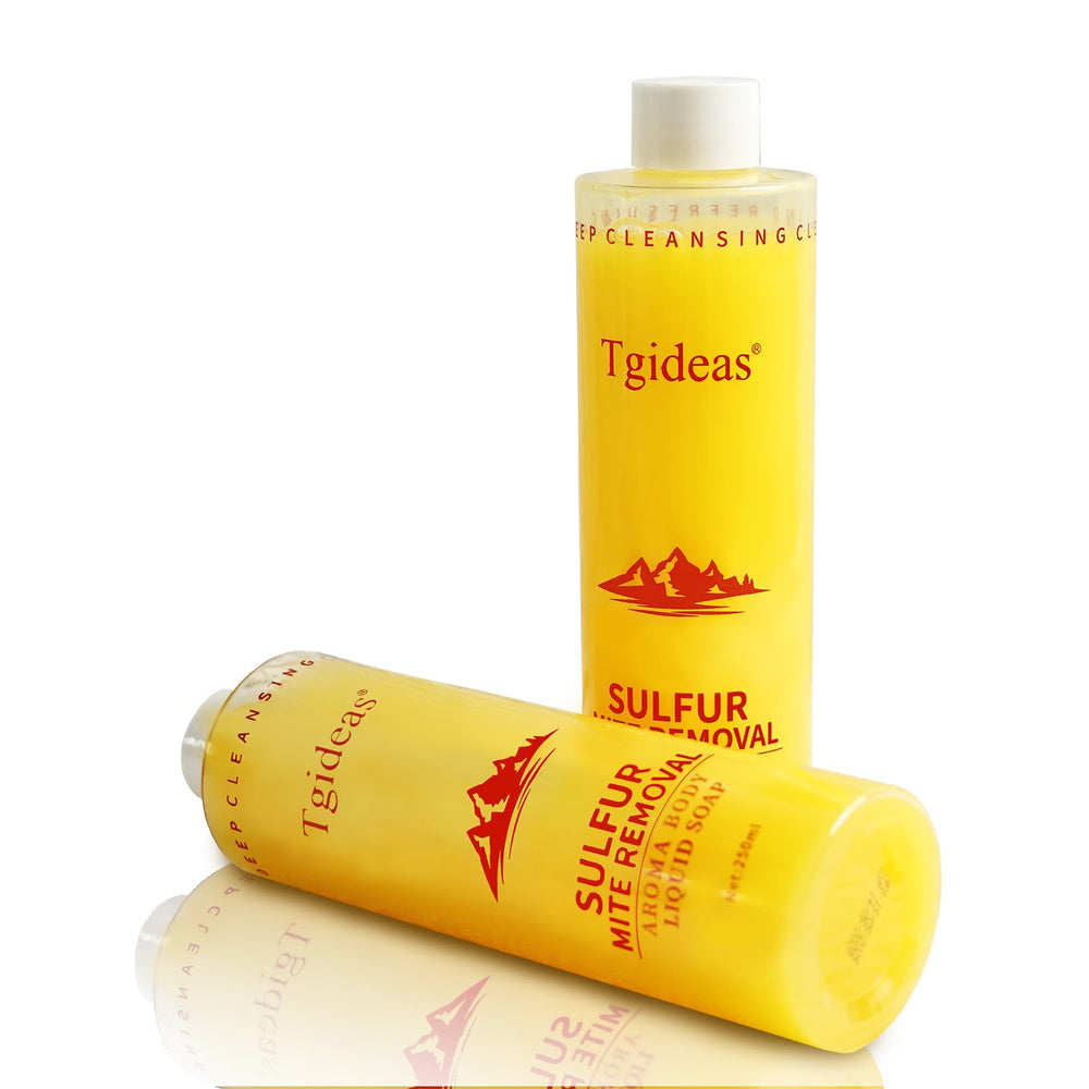 Tgideas Azufre Jabon Cuerpo: botella 500 ml para limpieza suave diaria.
