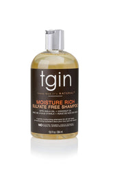 Champú tgin en botella, hidratación suave para cabello natural.