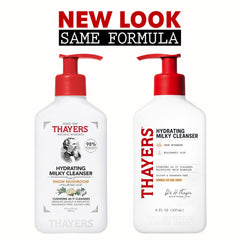 Thayers Milky Hydrating Cleanser: etiqueta destacando ingredientes hidratantes