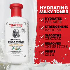 THAYERS Milky Toner elderflower-water bottle nourishes sensitive skin with soothing hydration