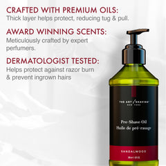 The Art of Shaving sandalwood pre-shave oil pump dispensing for easy use