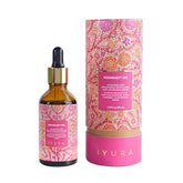 The Ayurveda Experience Kesaradi face oil bottle glows with saffron hydration.
