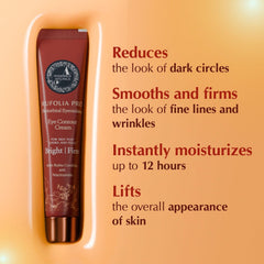 Rufolia Pro Eye Cream texture close-up highlighting emulsion feel for the eye area.