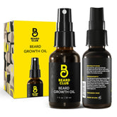 The Beard Club Biotin beard growth oil bottle with fine mist for even coverage.
