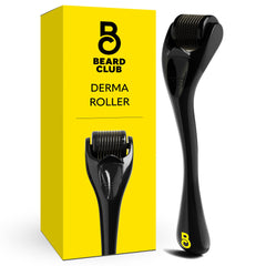 The Beard Club derma roller face for skin care and beard prep.