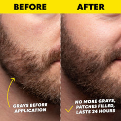 The Beard Club eyebrow color being applied for cohesive facial hair.
