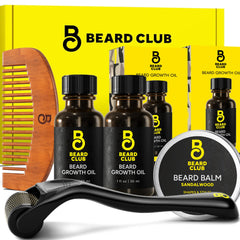 The Beard Club derma roller close-up showing titanium needles for smooth skin.