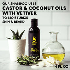Hands applying The Beard Club shampoo for an easy, comfortable cleanse.