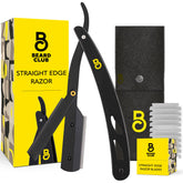 The Beard Club straight razor with balanced handle for precise at-home shaving.