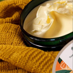 The Body Shop Satsuma Body Butter creamy texture delivers 96hr moisture.