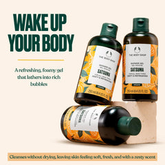 The Body Shop Satsuma, espuma densa, ducha lujosa y suave.