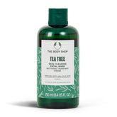 The Body Shop Tea Tree Wash en botella, limpieza profunda para piel grasa.