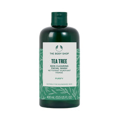 The Body Shop Tea Tree Skin Clearing Facial Wash bottle purifies blemish-prone skin.