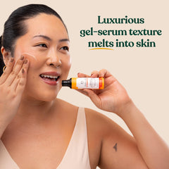 The Body Shop Vitamin C Skin Boost texture close-up with a satiny finish.