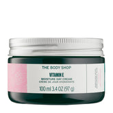 The Body Shop Vitamin E Moisture Cream jar shows fast-absorbing hydration for all skin types.