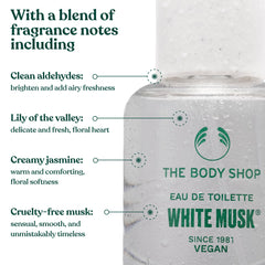The Body Shop White Musk EDT cap and pump for easy, precise application.