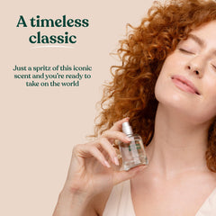 The Body Shop White Musk EDT recyclable glass bottle emphasizing eco packaging.