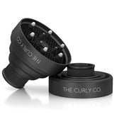 The Curly Co collapsible diffuser in compact design for travel-ready styling.