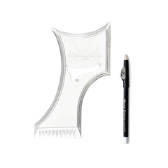 The Cut Buddy Plus beard shaping tool front view showing precise edge guidance for clean lines