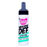 The Doux Mousse Def Texture muestra aplicación rápida para rizos definidos y suaves.