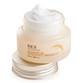 The Face Shop Rice Ceramide Cream muestra textura seda para hidratación suave.