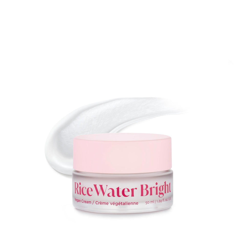 The Face Shop Rice Water Bright crema vegana, textura sedosa que hidrata al instante.