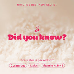 Rice Water Bright elimina maquillaje impermeable y SPF con suavidad para una limpieza suave.