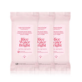 THE FACE SHOP GLAMZILLA Rice Water Bright, empaque triple pack para uso diario y viaje.