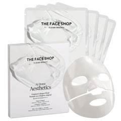 The Face Shop Original Vegan Collagen Mask packaging highlights vegan skincare convenience