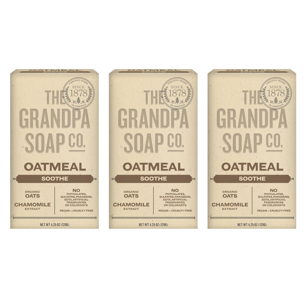 The Grandpa Soap Company barra de avena, exfoliante suave para la piel