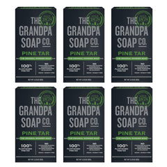 The Grandpa Soap Company Jabón de alquitrán de pino frente, limpieza profunda para piel sensible