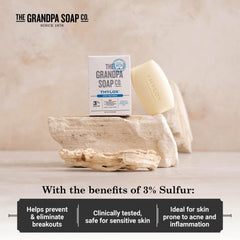 The Grandpa Soap Company Thylox azufre natural, ingrediente suave para limpieza de piel sensible