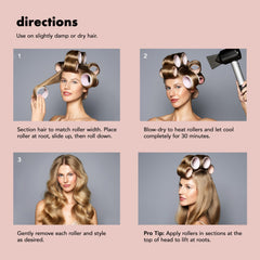 Self-grip design demonstrated for clip-free, gentle styling.