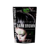The Henna Guys dark brown hair color bottle pour shows easy, mess-free application