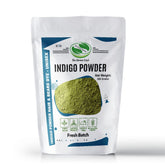 The Henna Guys Indigo powder jar closeup, a natural plant-based hair color solution.