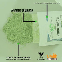 The Henna Guys Indigo powder mixing bowl ready for chemical-free color application.