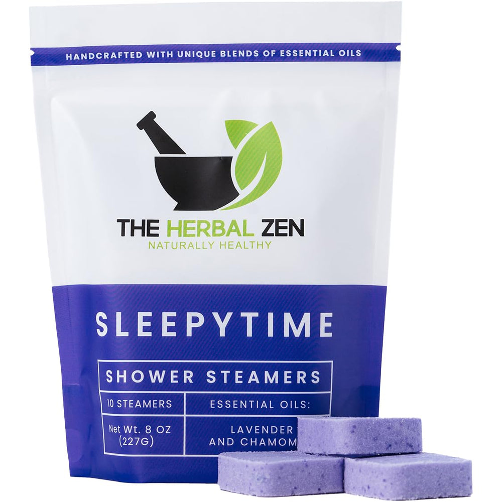 The Herbal Zen lavender shower steamer pack for a soothing home spa experience.