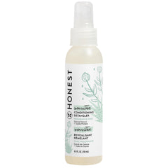 The Honest Company fragrance-free detangler bottle shows lightweight hydration for all hair types.