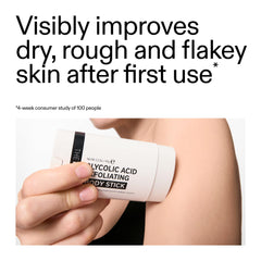 The INKEY List Glycolic Exfoliating Body Stick application close-up.