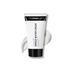 The INKEY List Omega Water Cream en bote ofrece hidratación ligera para piel grasa.