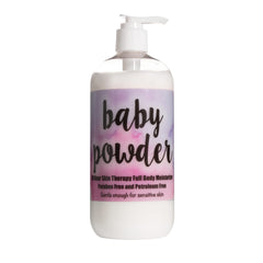 The Lotion Company talco-bebe-botella: hidratación suave para piel seca durante todo el día.