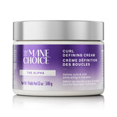 The Mane Choice Alpha Curly crema definidora para rizos, cabello húmedo y brillo natural.
