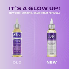 Close-up of The Mane Choice Alpha Multi-Vitamin Scalp Nourishing Oil label with vitamins C and biotin